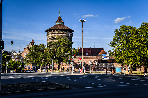 Nuremberg, Germany - 15th of August, 2022. Street Women's Gate Tower