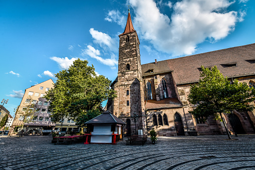 Nuremberg, Germany - 15th of August, 2022. Side View Of St. Jacob Church