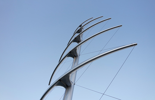 Masts like herringbone on a luxury Yacht.