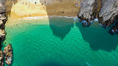 istock Drone Panorama Cabo San Lucas Lover's Beach on a Sunny Day with Pretty Clouds 1459140987