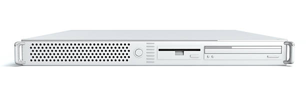 Side profile image of a 19 inch server 3D rendered Illustration. HDRI rendering. fileserver stock pictures, royalty-free photos & images