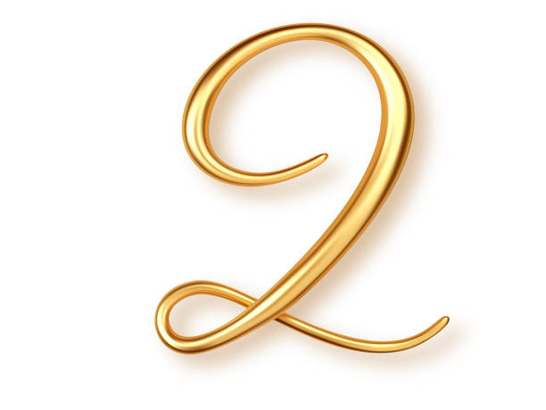 istock Gold number 2,  realistic lettering isolated on transparent background. Number two uppercase for the design of banner or greeting card, significant date or event 1459146470