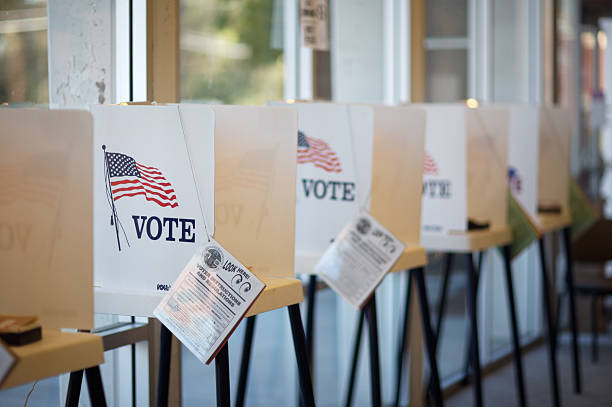 Voting Booths stock photo