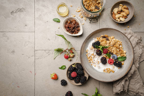 istock Bowl of homemade granola 1459146833