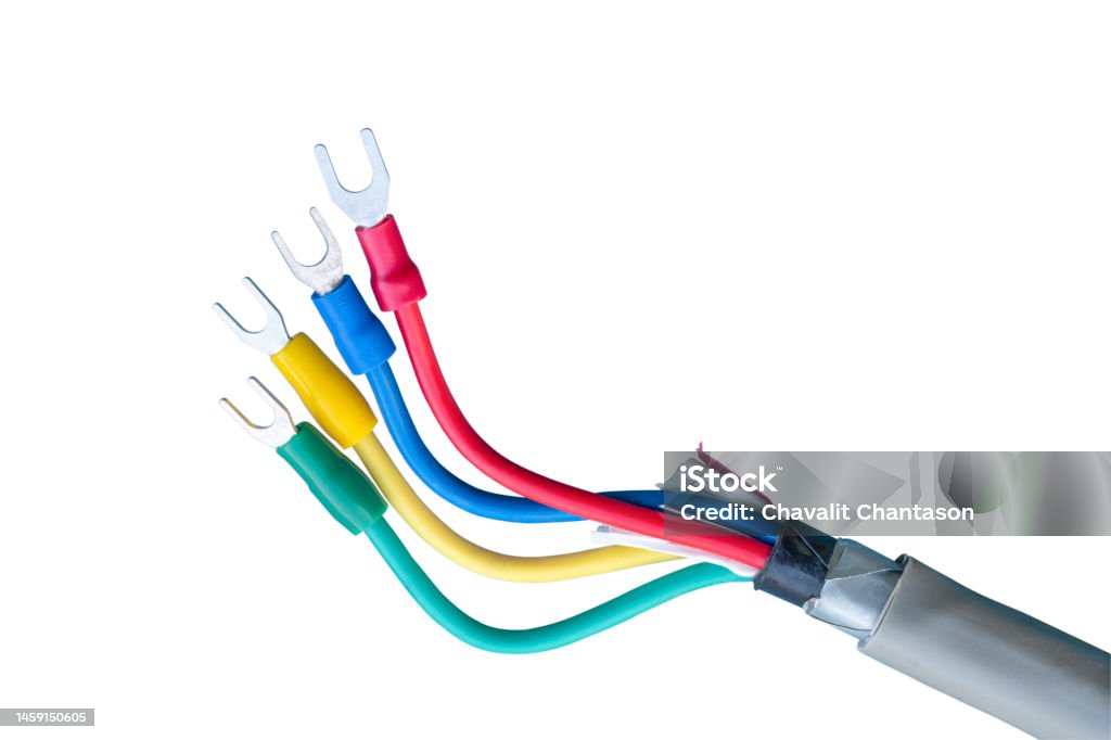 3phase Power Cable With Insulated Terminals Stock Photo - Download