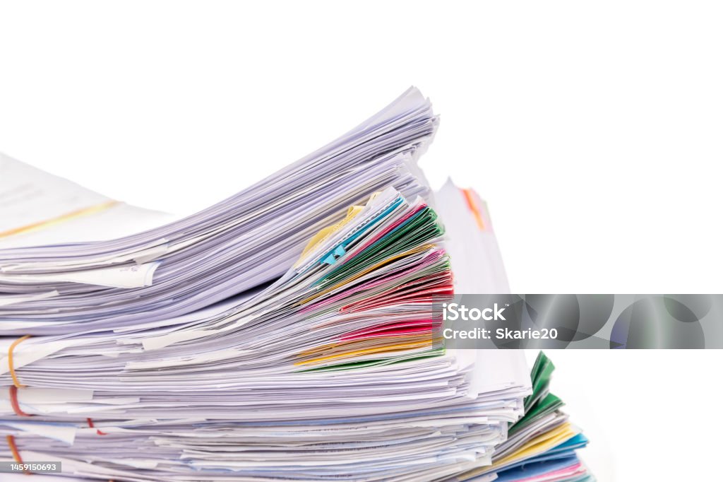 Document Stack Isolated Stack Of Documents Isolated On White Background Stock Photo - Download ...