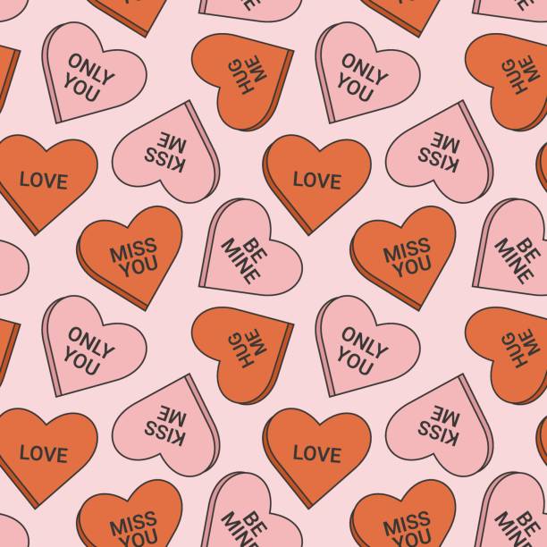 ilustraciones, imágenes clip art, dibujos animados e iconos de stock de loveheartspattern2 - valentine card valentines day old fashioned pattern