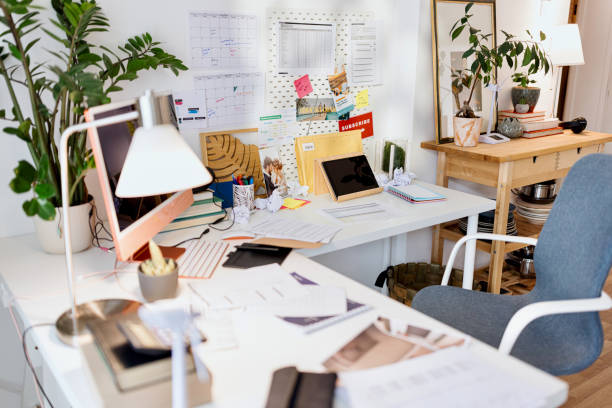 istock Home office with no people 1459152675