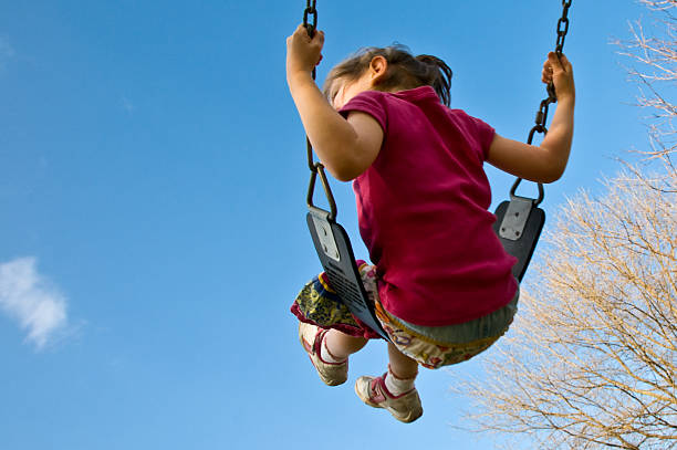 istock girl swings into sky 145915299