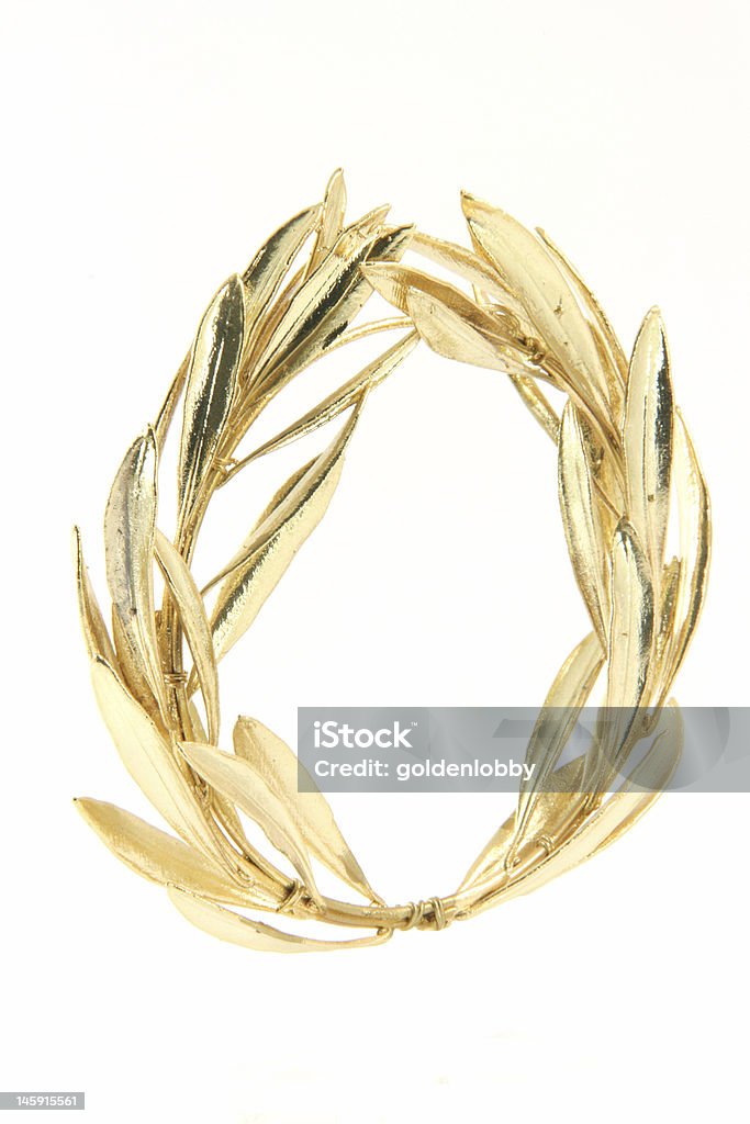 Vincitore oro Corona di fiori - Foto stock royalty-free di Corona di alloro