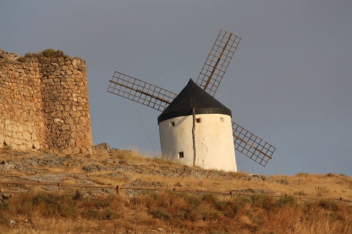 dear Don Quixote and white windmills, Spain