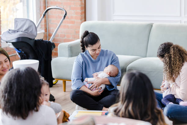 istock Friends group gets together after they all have babies 1459157345