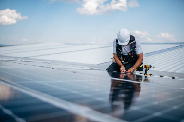 istock Working on the installation of a photovoltaic solar system. 1459157513