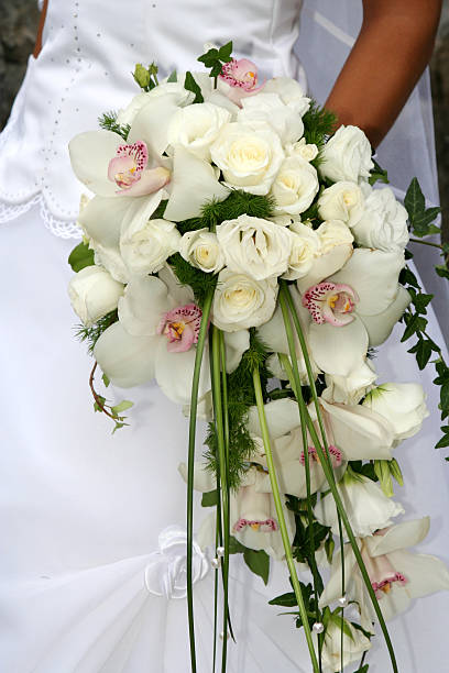 istock Wedding bouquet from White Orchid 145916077
