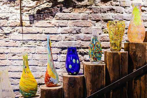 Beautiful colorful Murano glass in Venice, Italy