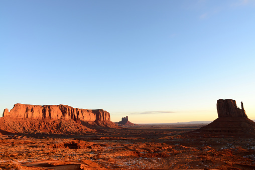 Sunrise Monument Valley Arizona Navajo Nation site of many cowboy western movies