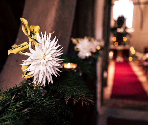 istock floral decoration on coffin 1459161809