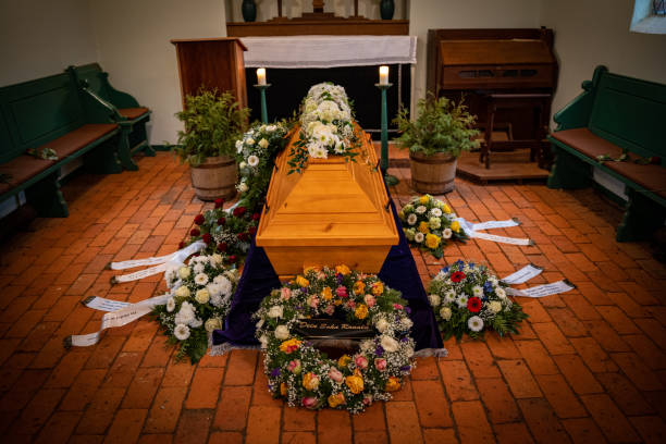 istock floral decoration on coffin and urn 1459163184