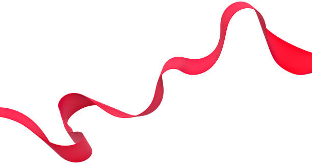 istock Red ribbon isolated on isolated background. 3d render 1459166213