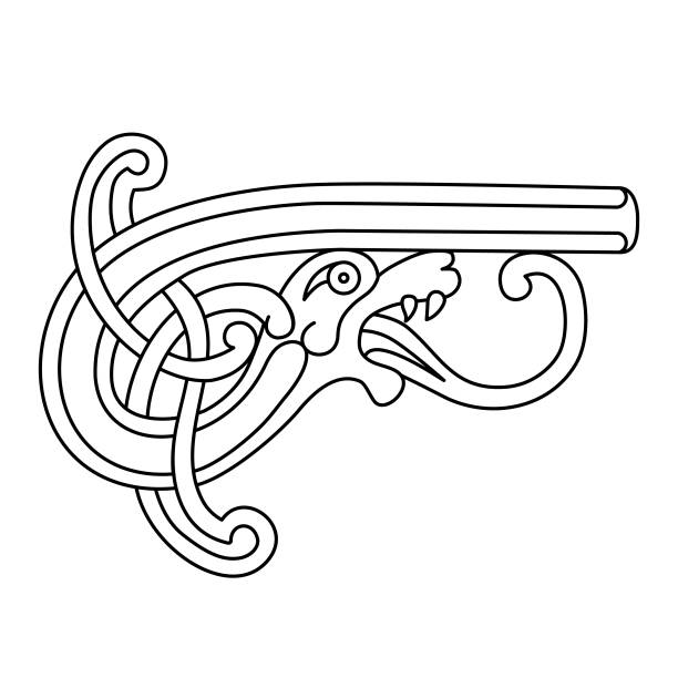 Gargoyle Ancient decorative symbol. Gargoyle illustration. Celtic national style interlaced pattern isolated vector. Celtic knot vector illustration. celtic knot animals stock illustrations