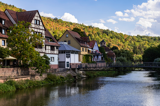 Medieval town of Wertheim along the river Tauber in Baden-Württemberg.