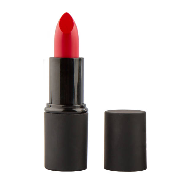 istock Open lipstick in a black case on a white background 1459170322