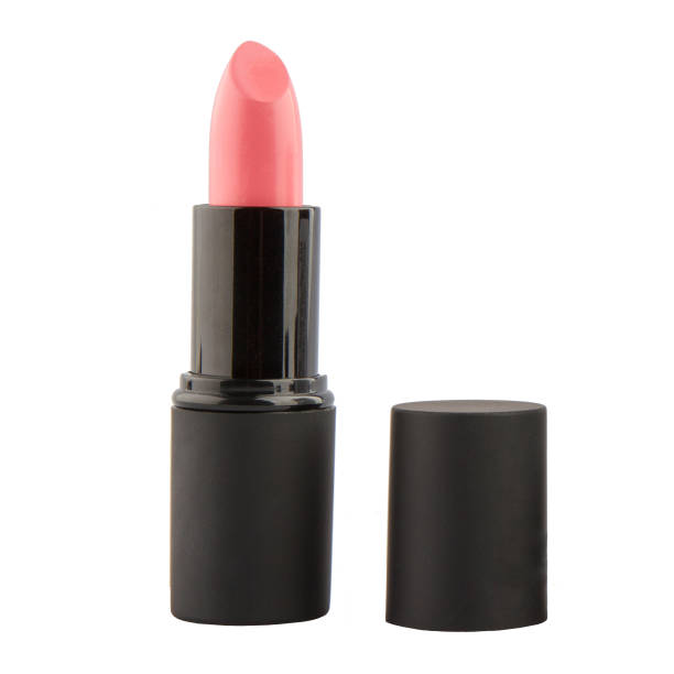 istock Open lipstick in a black case on a white background 1459170323