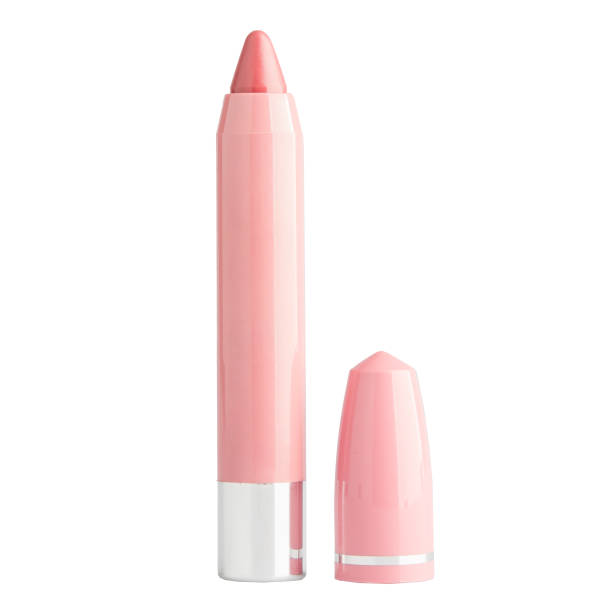 istock Lip pencil isolated on white, top view. Cosmetic product 1459171453