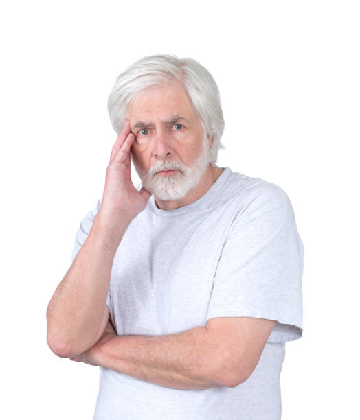 istock Troubled or Emotionally Disturbed Old man With Hand To Head 1459175828