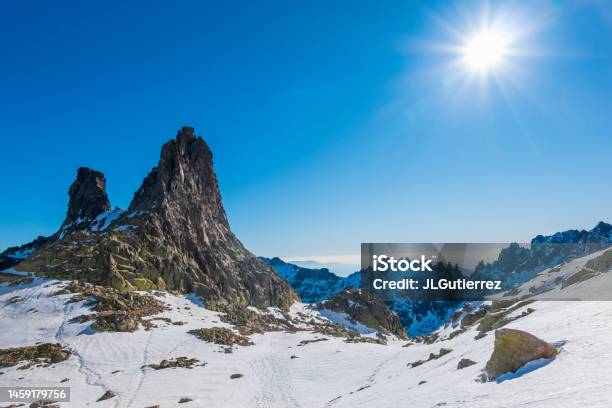 Ameal De Pablo Peak In Sierra De Gredos Spain Stock Photo - Download Image Now - Adventure, Clear Sky, Climbing