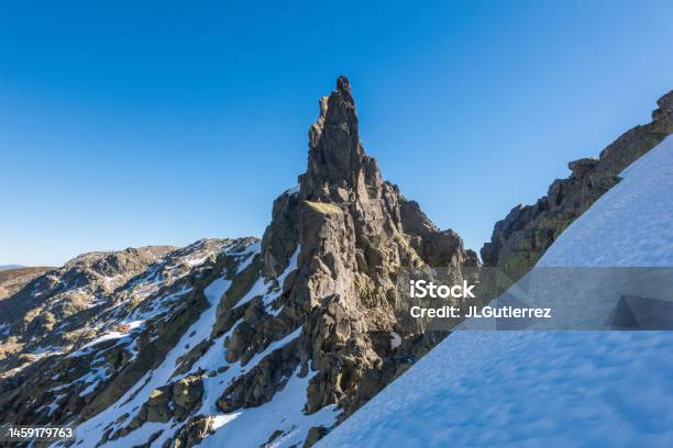 Icy Mountains And Peaks In Winter In Sierra De Gredos Spain Stock Photo - Download Image Now