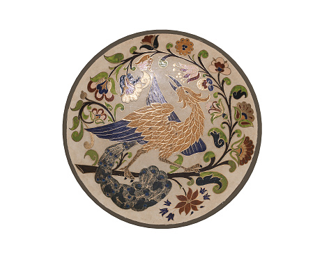 Traditional Plate with Bird motifs- 3D Illustration