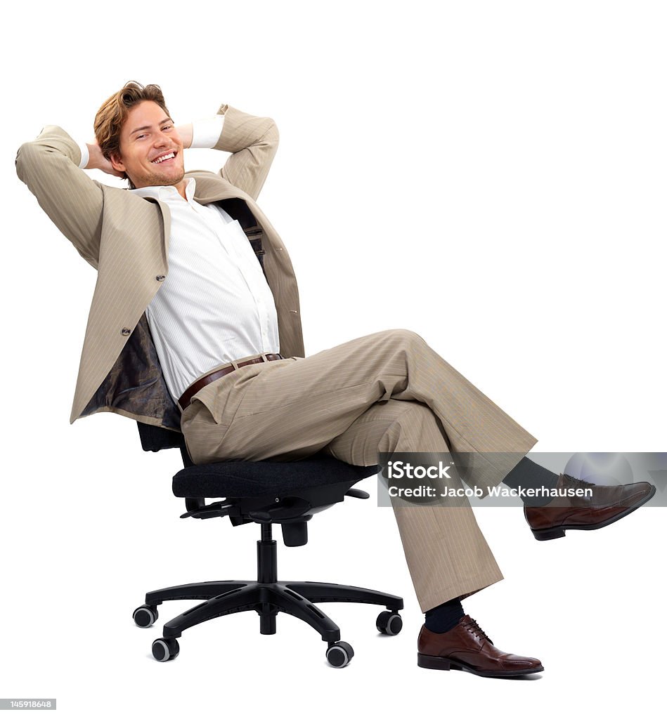 Empresário sentado na cadeira - Royalty-free Adulto Foto de stock