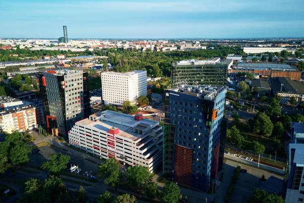 istock Wroclaw city panorama, aerial view. 1459188178