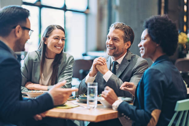 istock Business talk in a friendly manner 1459188343