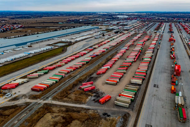 istock Canadian Pacific CPRailway Vaughan Intermodal Terminal in Kleinburg, Canada 1459191435