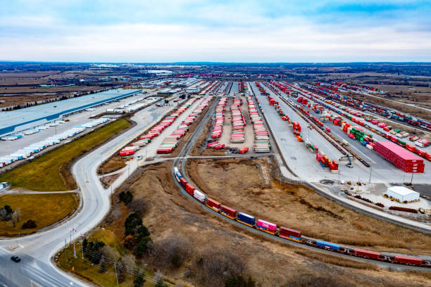 istock Canadian Pacific CPRailway Vaughan Intermodal Terminal in Kleinburg, Canada 1459191531