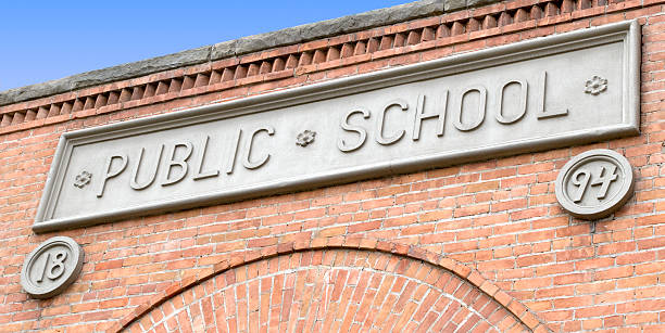 istock Public School Sign on Building 145919291