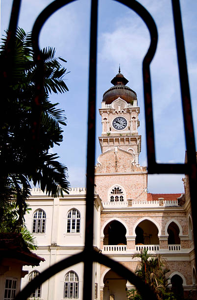 Edifício do sultão Abdul Samad com Torre de Relógio - fotografia de stock