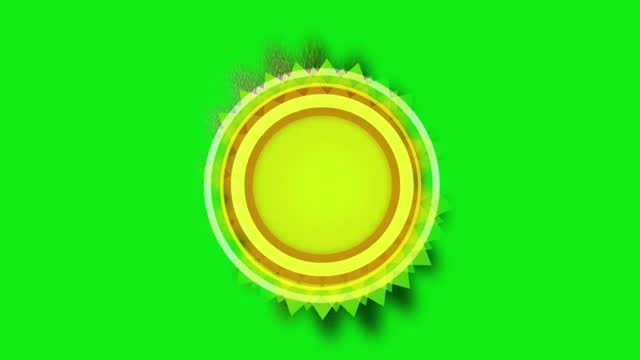Green screen animated illustration motion graphic countdown 10 to 1 with spinning jagged round circle