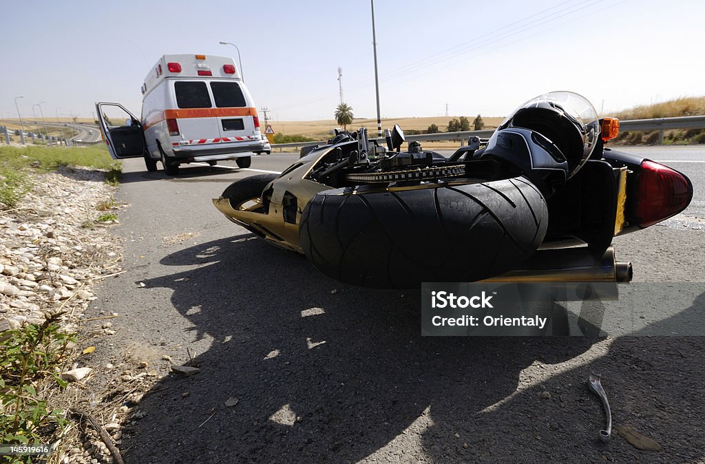 motorcycle accident Motorcycle Stock Photo
