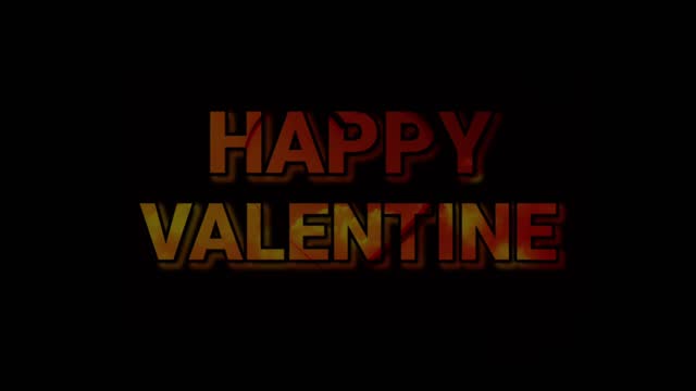 gradient color animated illustration motion word Happy Valentine with heart shape beating and clouds sky background for greeting people we love by email or messaging