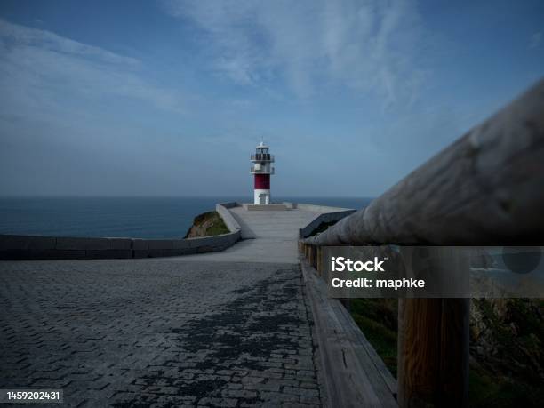 Panorama Of Cabo Ortegal Lighthouse On Steep Rocky Cliff Atlantic Ocean Bay Of Biscay Carino Cape Galicia Spain Stock Photo - Download Image Now