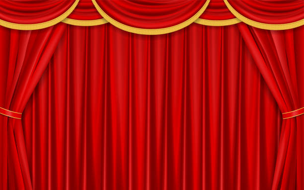 Red drop curtain This red drop curtain is suitable for background stage curtain stock illustrations