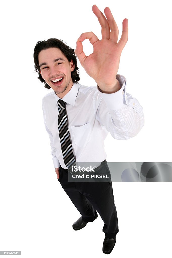 Empresário dando certo gesto - Foto de stock de Homens Jovens royalty-free
