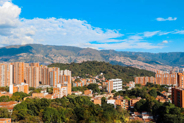 istock Panoramic view to Medellin, Colombia, sunny day with clear blue sky 1459207852