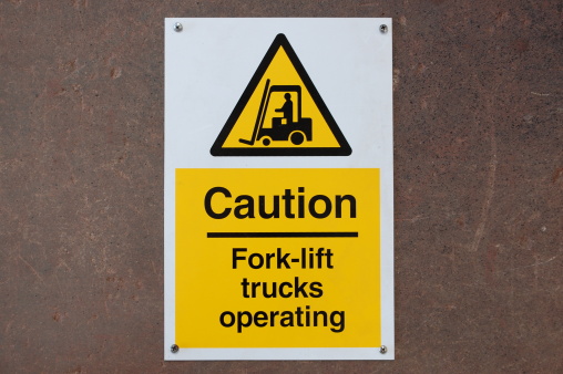 Caution Sign, Warning of Fork Lift Operation.