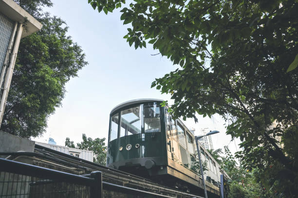 new Peak Tram pass the stone bridge Kennedy Road 14 Oct 2022