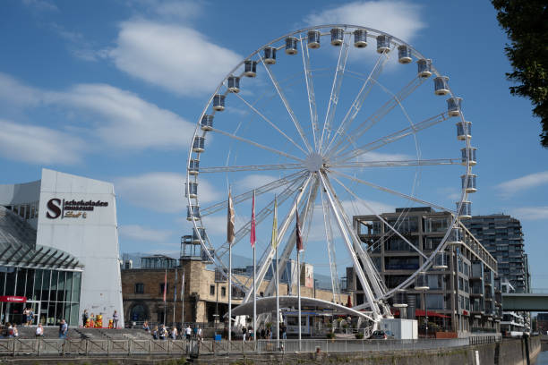 Cologne, Germany - June 29, 2022: The Ferris wheel at the Schokoladenmuseum (Chocolate Museum).