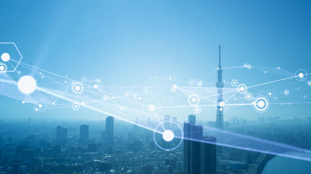 istock Smart city and communication network concept. 5G. LPWA (Low Power Wide Area). Wireless communication. 1459218913